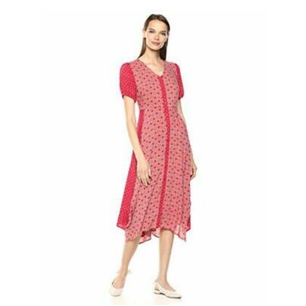 Sharagano floral button up dress size 8 - Picture 2 of 9